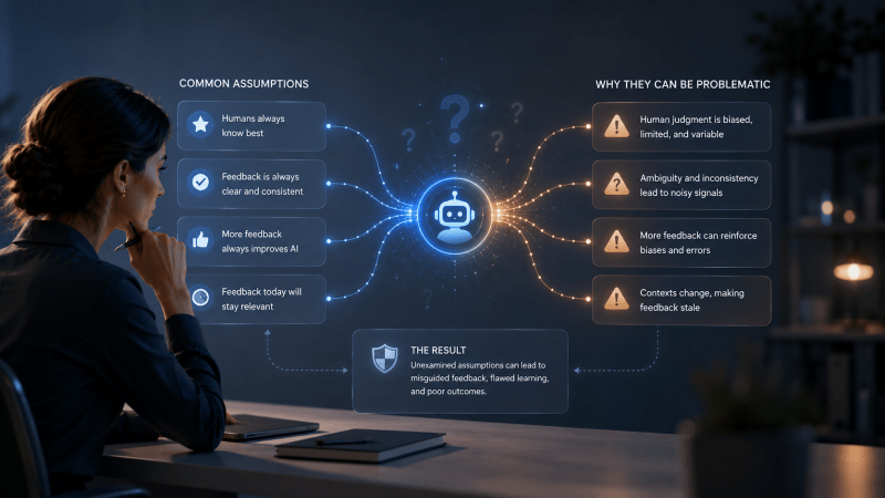Futuristic office exploring feedback assumptions